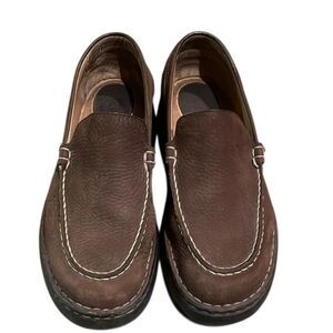 Born Brown Leather Casual Moc Toe Slip On Loafer Shoes Men' Size 10 B6365